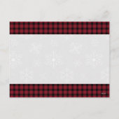 Rode ruitjes familie foto Kerstmis Feestdagenkaart (Achterkant)