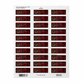 Rode ruitjes kerst retouradres etiket (Full Sheet)