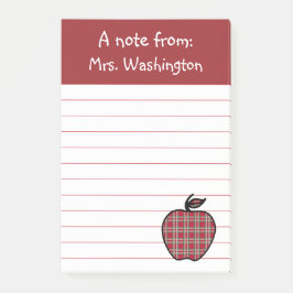 Rode ruitjes lerarensappel Post It-notities Post-it® Notes