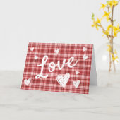 Rode ruitjesliefde Valentijnsdag Kaart (Gele Bloem)