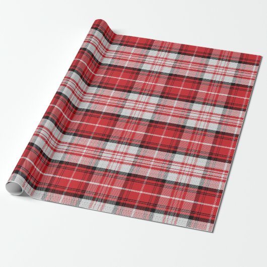 Rode ruitjespapier cadeaupapier (Uitgerold)