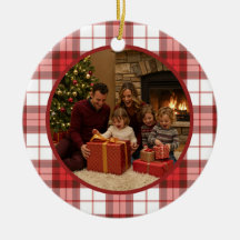 Rode ruitjespatroon Kerstmis familie