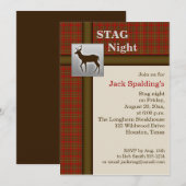 Rode ruitjesprint, bruine en zilveren herten uitno kaart (Voorkant / Achterkant)