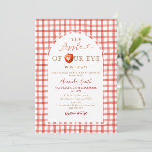 Rode ruitjesstof Appelboomgaard Baby Shower Kaart