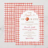Rode ruitjesstof Appelboomgaard Baby Shower Kaart (Voorkant / Achterkant)
