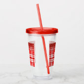 Rode ruitliefde acryl drinkbeker (Links)