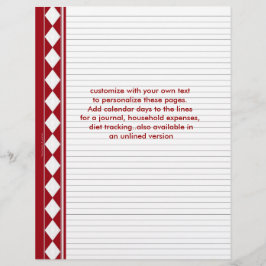 rode ruitpagina's, pas uw eigen tekst aan