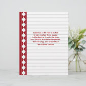 rode ruitpagina's, pas uw eigen tekst aan (Staand voorkant)