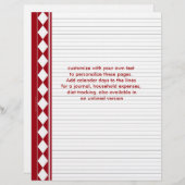 rode ruitpagina's, pas uw eigen tekst aan (Voorkant / Achterkant)