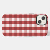 Rode ruitstof iPhone hoesje (Achterkant horizontaal)