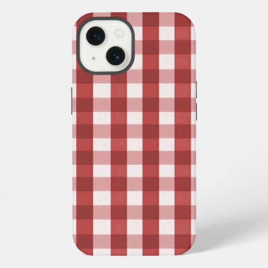 Rode ruitstof iPhone hoesje (Achterkant)