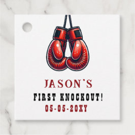 Rode Rumble Eerste Knockout Boksen Verjaardag Bedankjes Labels
