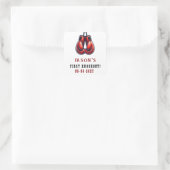 Rode Rumble Eerste Knockout Boksen Verjaardag Vierkante Sticker (Tas)