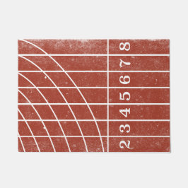 Rode Running Track Distress Style Deur Mat