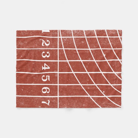 Rode Running Track Distress Style Fleece Deken (Voorkant (Horizontaal))