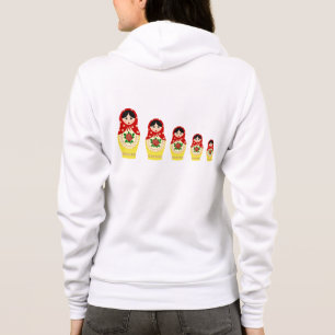 Rode russische matryoshka nestende poppen noemen h hoodie