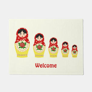 Rode russische matryoshka nestpoppen deurmat