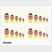 Rode russische matryoshka nestpoppen rechthoekige sticker (Vel)