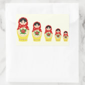 Rode russische matryoshka nestpoppen rechthoekige sticker (Tas)