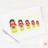 Rode russische matryoshka nestpoppen rechthoekige sticker (Envelop)