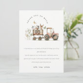 Rode Rust Boerderij Dieren Tractor Kinderen Verjaa Bedankkaart (Staand voorkant)