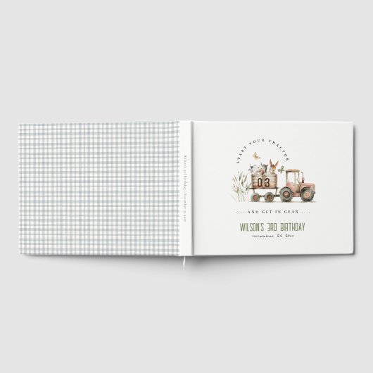 Rode Rust Boerderij Dieren Tractor Kinderen Verjaa Gastenboek (Volledig)