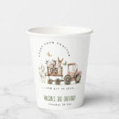 Rode Rust Boerderij Dieren Tractor Kinderen Verjaa Papieren Bekers (Achterkant)