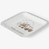 Rode Rust Boerderij Dieren Tractor Kinderen Verjaa Papieren Bordje (Gebogen)