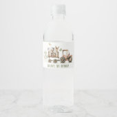 Rode Rust Boerderij Dieren Tractor Kinderen Verjaa Waterfles Etiket (Voorkant)