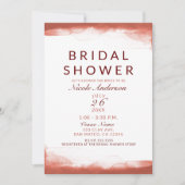 Rode Rust Klei Waterverf Chique Vrijgezellenfeest Kaart (Voorkant)