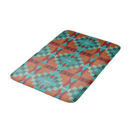Rode Rust Sinaasappel Turquoise Blauwgroen Blauw T Badmat
