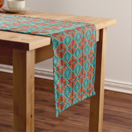 Rode Rust Sinaasappel Turquoise Blauwgroen Blauw T Medium Tafelloper