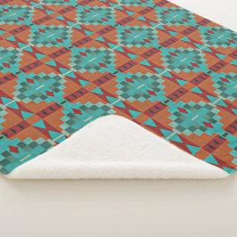 Rode Rust Sinaasappel Turquoise Blauwgroen Blauw T Sherpa Deken