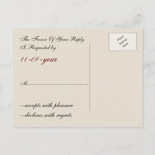 Rode Rustic-schoot en bruiloft van het kant-en-kla Uitnodiging Briefkaart (Achterkant)