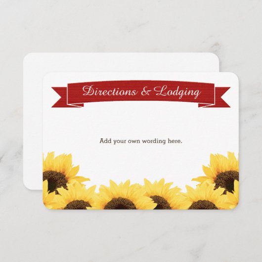 RODE RUSTIC SUNFLOWER ENCLOSURE INSERT INFORMATIEKAARTJE (Voorkant / Achterkant)