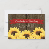 RODE RUSTIC SUNFLOWER RSVP-KAART RSVP KAARTJE (Voorkant)