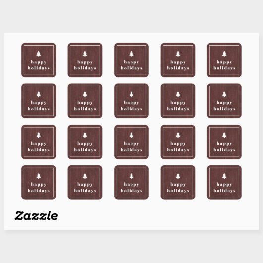 Rode Rustieke Boomstructuur Kerst Sticker (Vel)