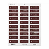 Rode Rustieke Boomstructuur Retouradreslabel Etiket (Full Sheet)