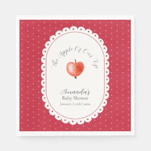 Rode Rustieke Bruisende Vintage Appel Baby Shower Servet