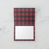 rode rustieke buffel geruite houthakkers dank je w bedankkaart (Binnen)