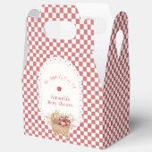 Rode Rustieke Gingham Boho Appel Baby Shower Bedankdoosjes (Open)