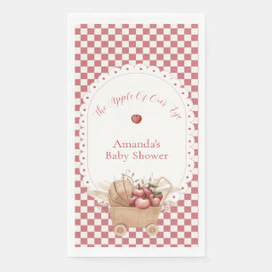 Rode Rustieke Gingham Boho Appel Baby Shower Servet