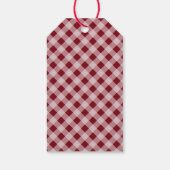 Rode Rustieke Gingham Cadeautags Cadeaulabel (Achterkant)