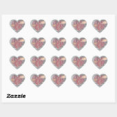 Rode Rustieke Hart Stickers (Vel)