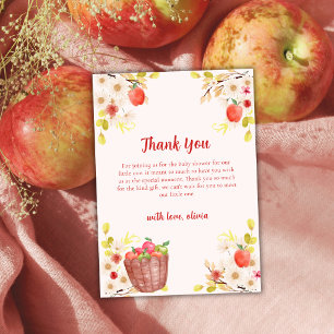 Rode Rustieke Herfst Tuinieren Baby Shower Bedankkaart
