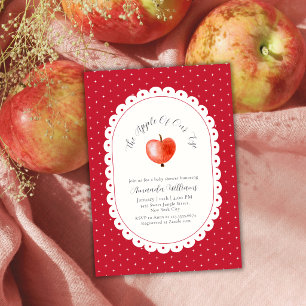 Rode Rustieke Herfst Vintage Appel Baby Shower Kaart