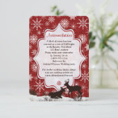 Rode rustieke jute, sneeuwvlokken, herten Enclosur Kaart (Staand voorkant)