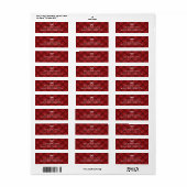 Rode Rustieke Kerst Retouradres Etiket (Full Sheet)