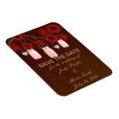 Rode Rustieke Mason Potten Save The Date Magneet (Rechterzijde)