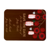 Rode Rustieke Mason Potten Save The Date Magneet (Horizontaal)